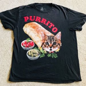 Purrito distressed cat tee
